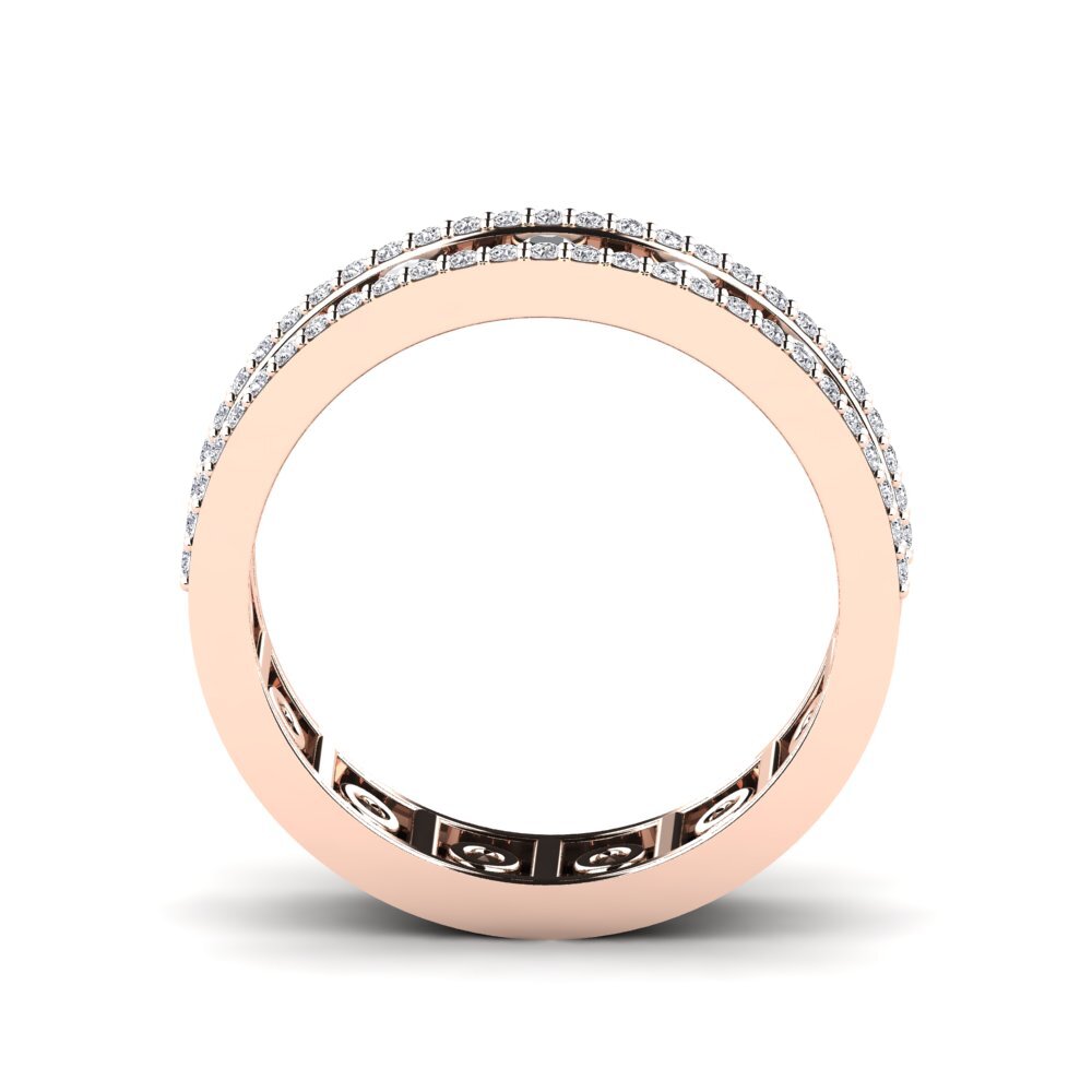 18ct Rose Gold Black Diamond Ring Treecko