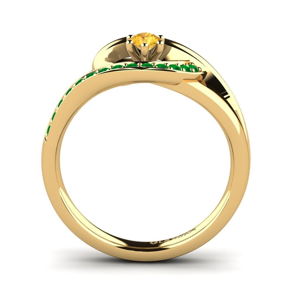 14ct Yellow Gold Citrine Engagement Ring Trina 0.1 crt