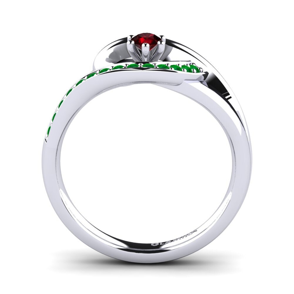 9ct White Gold Garnet Engagement Ring Trina 0.1 crt