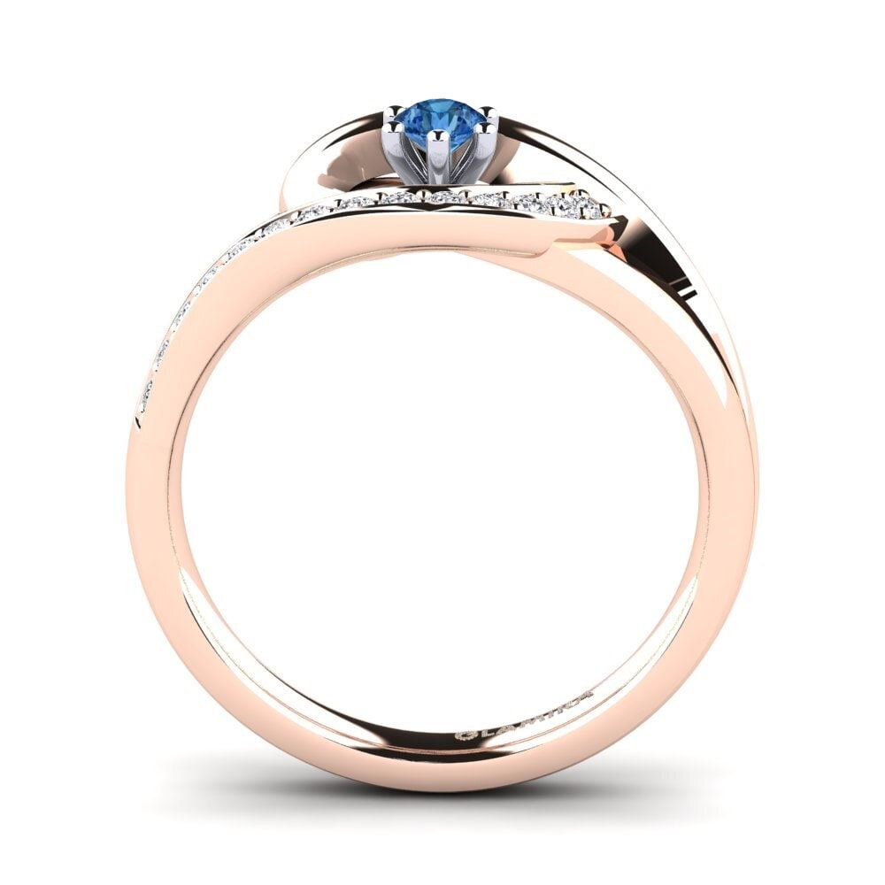 Circonita Azul Oscuro Anillo de compromiso Trina 0.1 crt