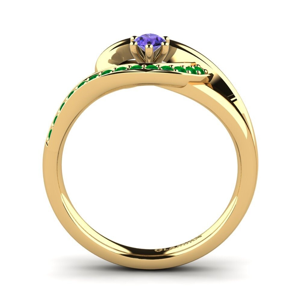 14ct Yellow Gold Tanzanite Engagement Ring Trina 0.1 crt