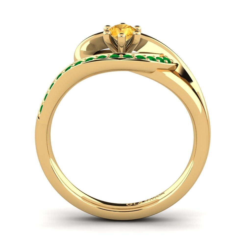 14ct Yellow Gold Citrine Engagement Ring Trina 0.16 crt