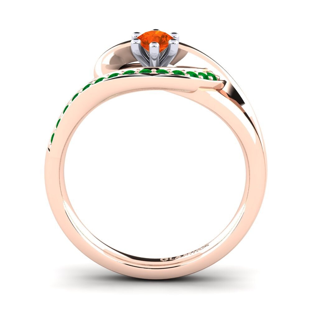 14ct Rose / White Gold Fire-Opal Engagement Ring Trina 0.16 crt