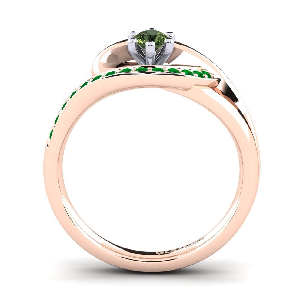 14k Rose & White Gold Engagement Ring Trina 0.16 crt