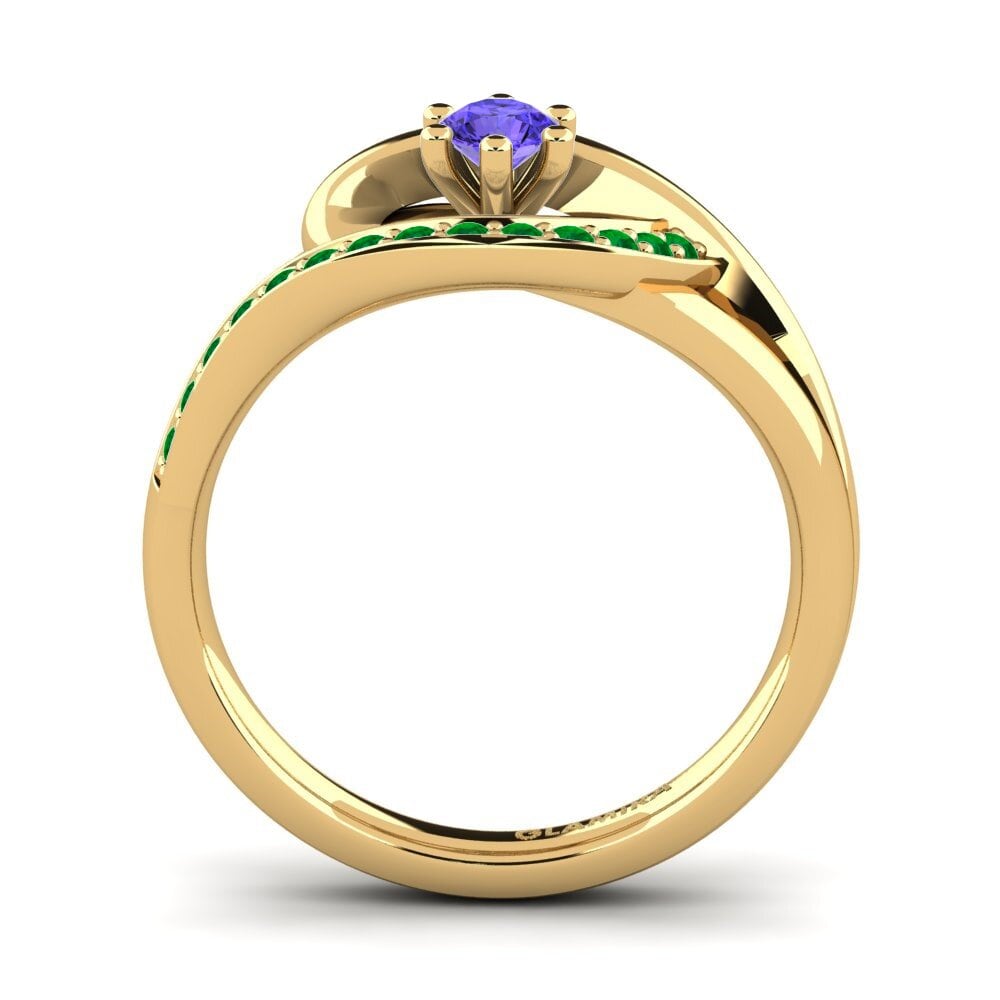 14ct Yellow Gold Tanzanite Engagement Ring Trina 0.16 crt