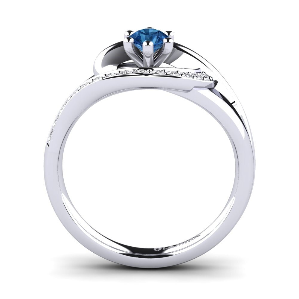 Circonita Azul Oscuro Anillo de compromiso Trina