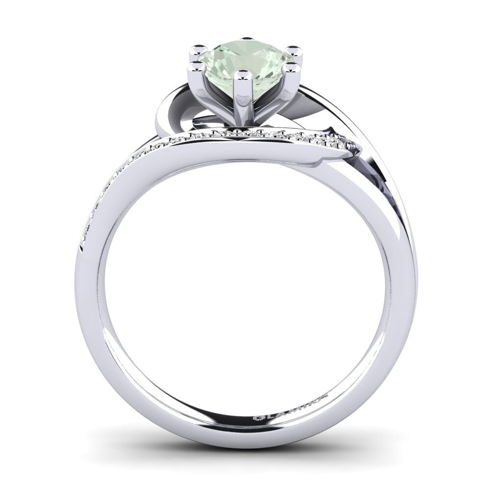 Amatista verde Anillo de compromiso Trina 0.8 crt
