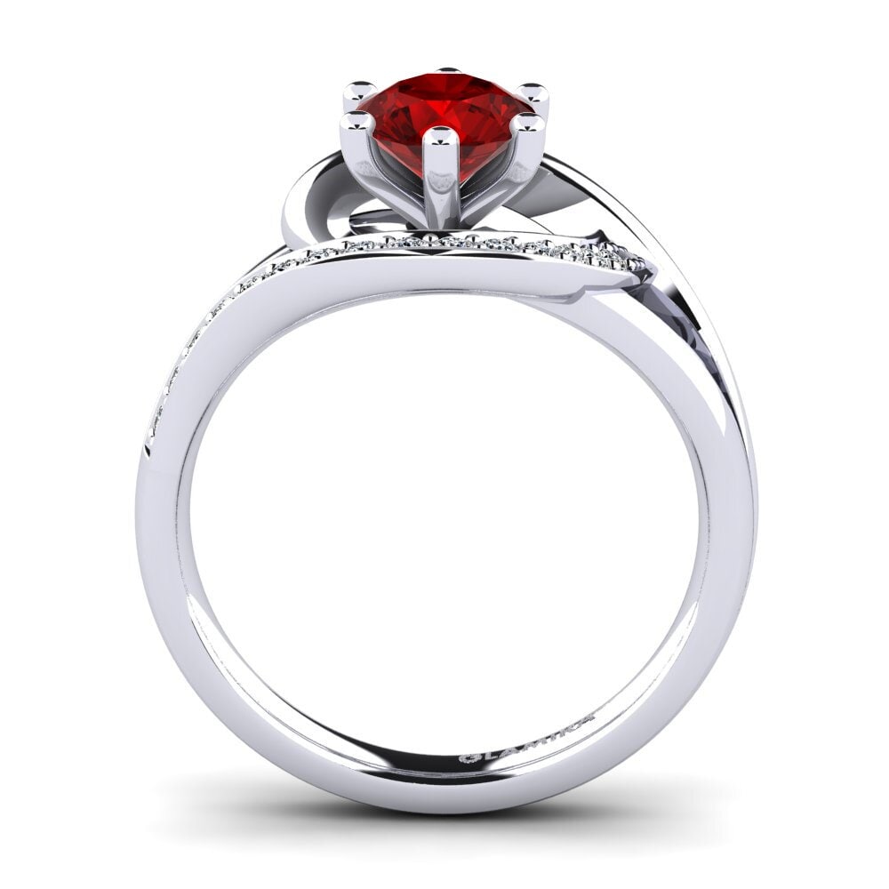 Rubí (Creado en laboratorio) Anillo de compromiso Trina 0.8 crt