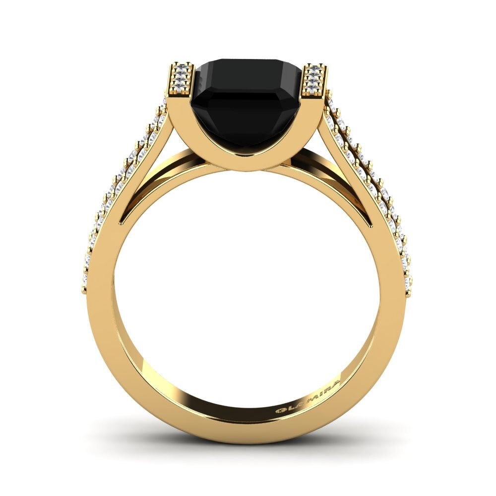 14k Oro Amarillo Anillo de compromiso Trinetta