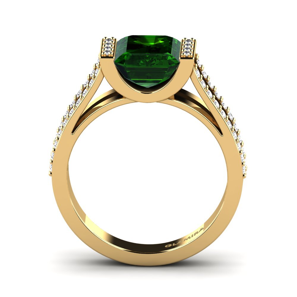 14k Oro Amarillo Anillo de compromiso Trinetta