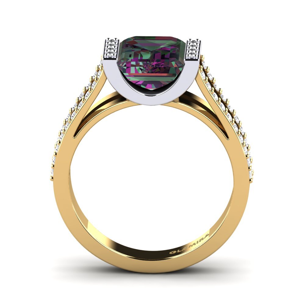14ct Yellow / White Gold Engagement Ring Trinetta