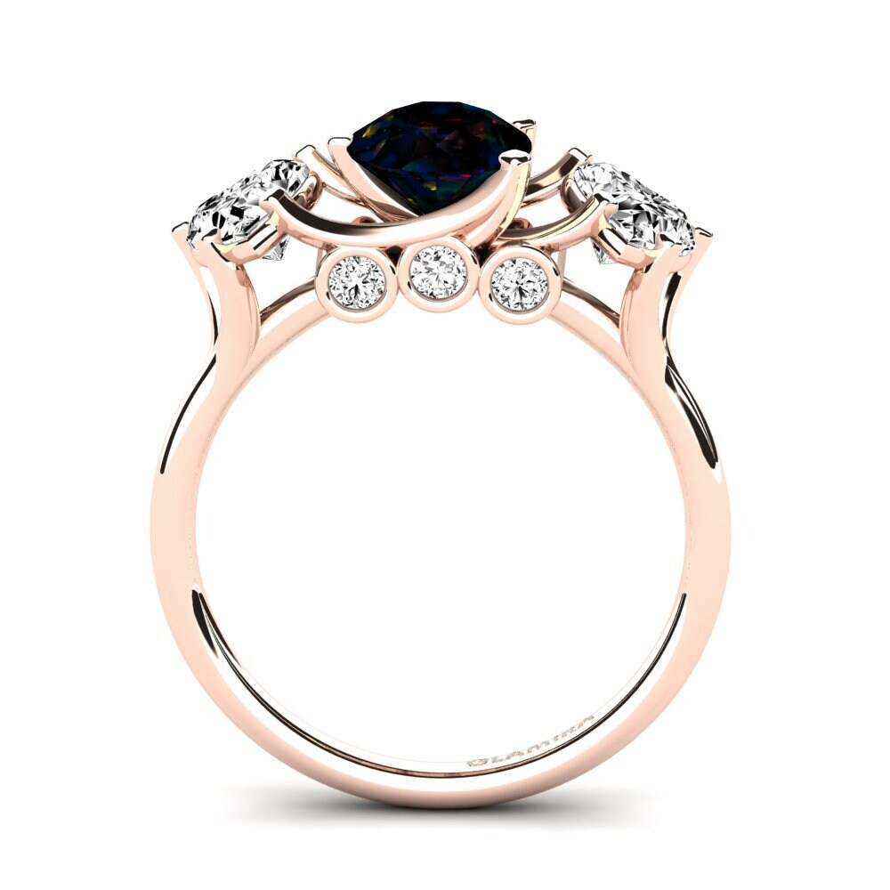 Black Opal Engagement Ring Trissina