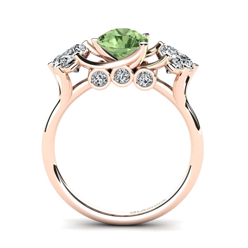Green Sapphire Engagement Ring Trissina