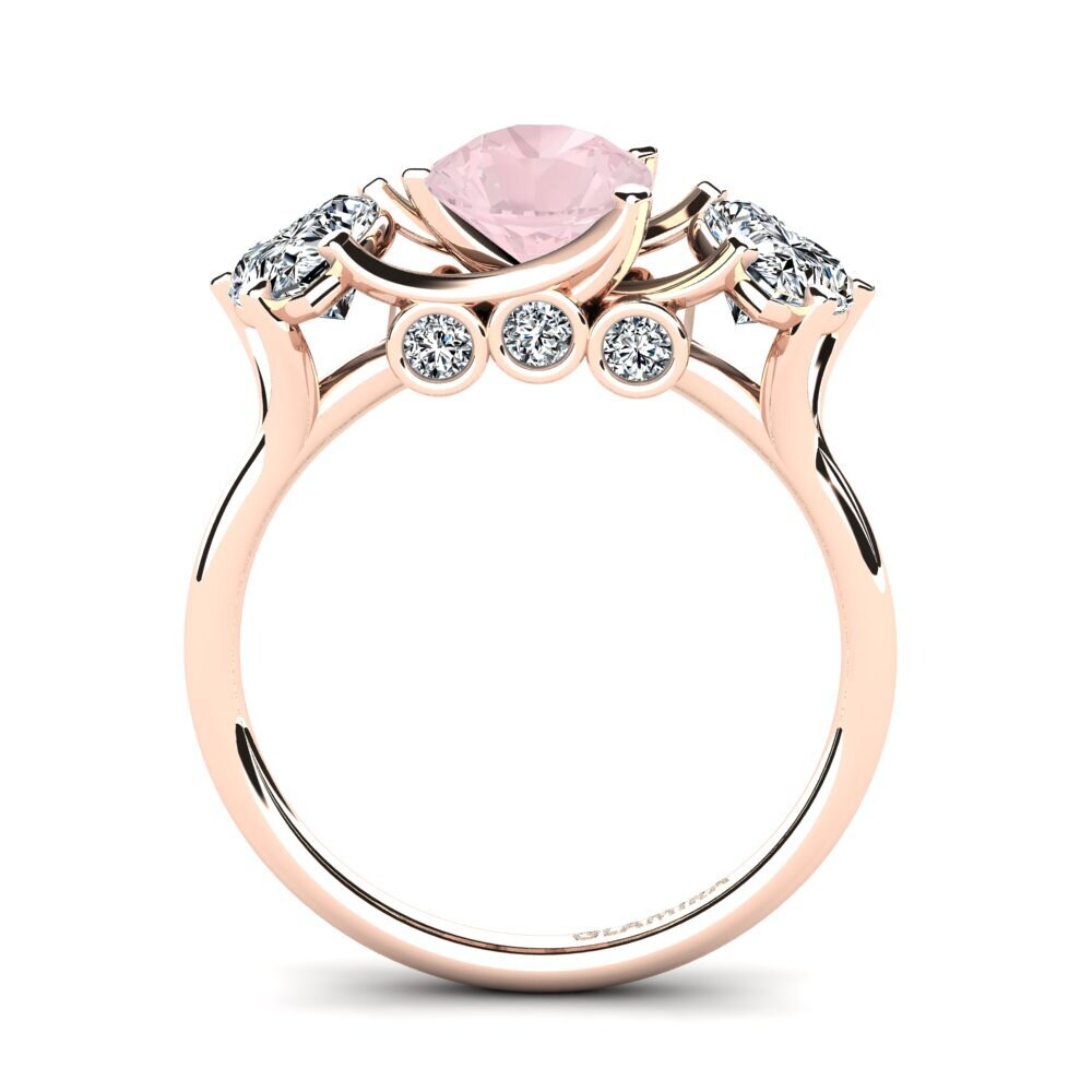 Rose Quartz Engagement Ring Trissina