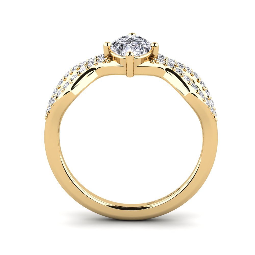 14ct Yellow Gold Diamond Women's Ring Tspr
