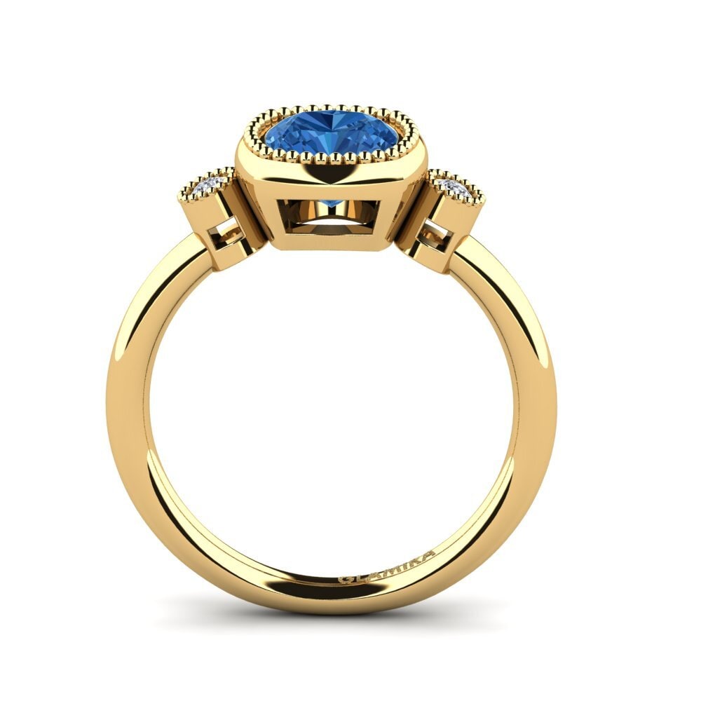Circonita Azul Oscuro Anillo de compromiso Tucana