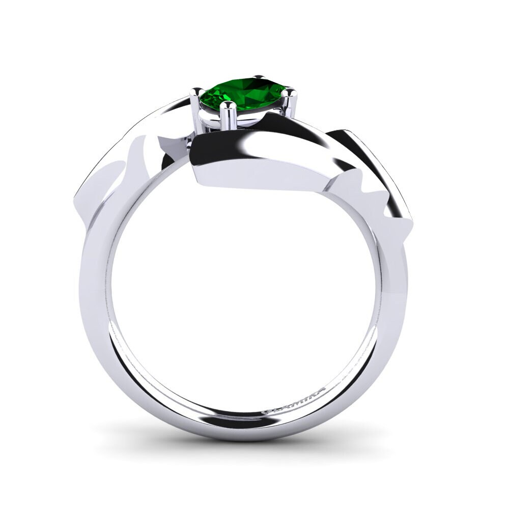Green Zirconia Engagement Ring Tulipan