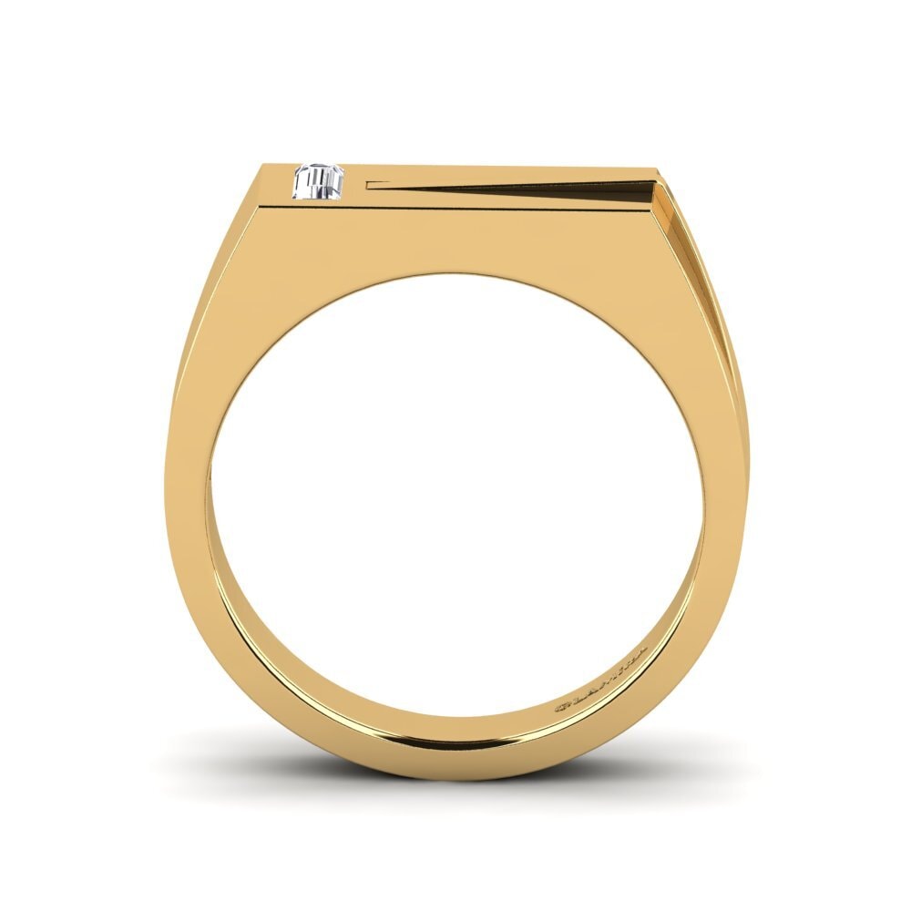 9ct Yellow Gold Diamond Men's Ring Ty