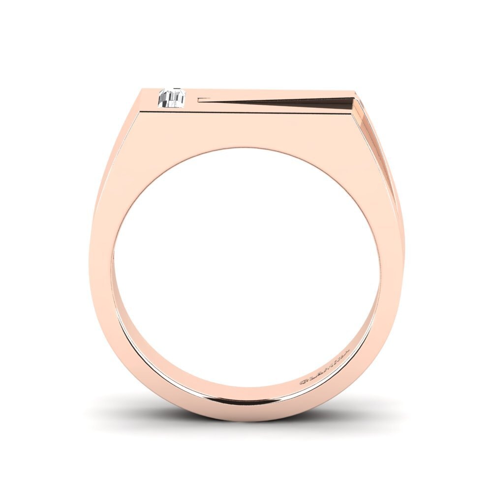 9ct Rose Gold White sapphire Men's Ring Ty