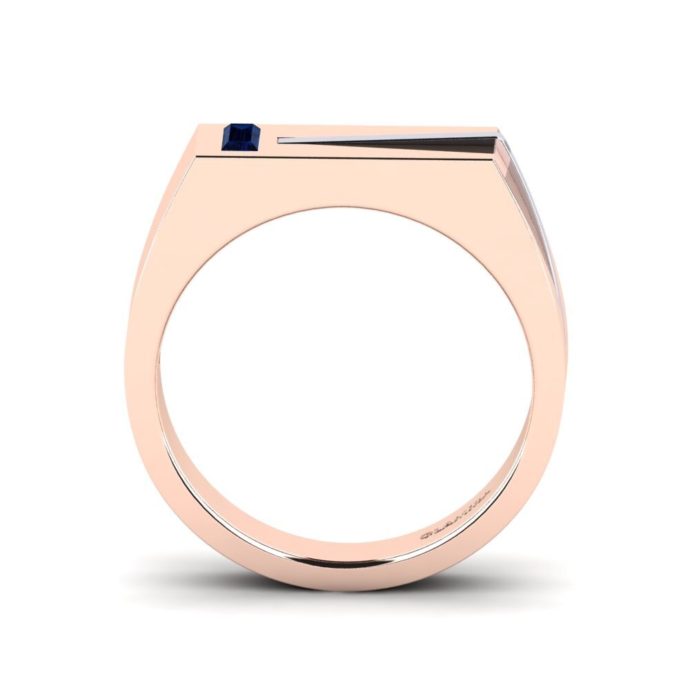 Oro Rosso & Bianco 750 Zaffiro Anello da uomo Ty