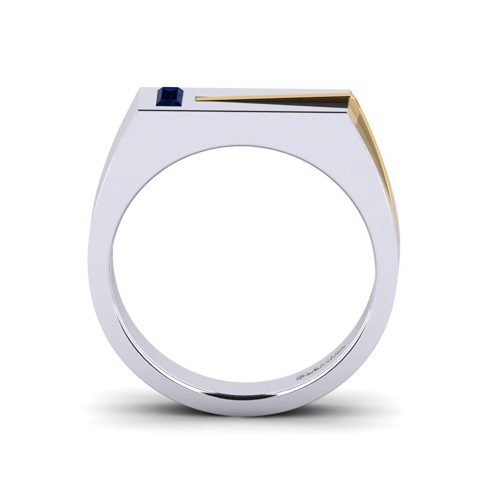 Oro Bianco & Giallo 375 Zaffiro Anello da uomo Ty