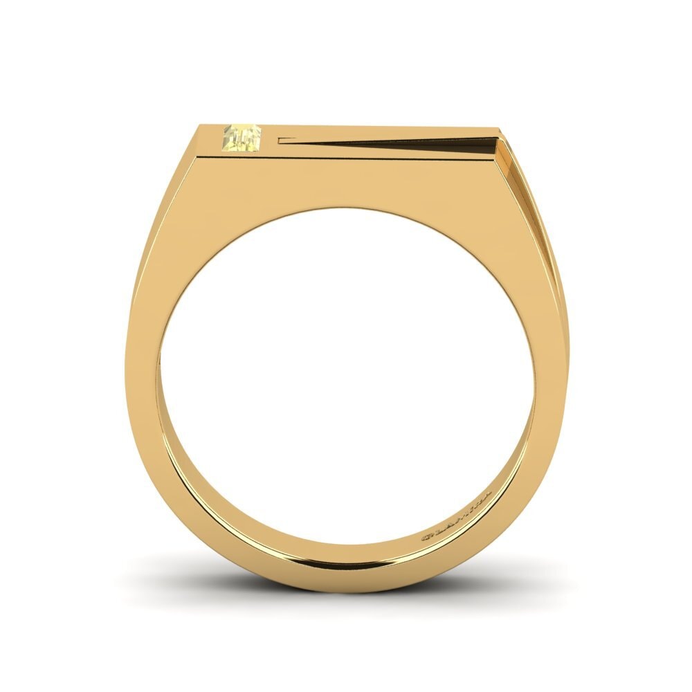 9ct Yellow Gold Yellow Sapphire Men's Ring Ty