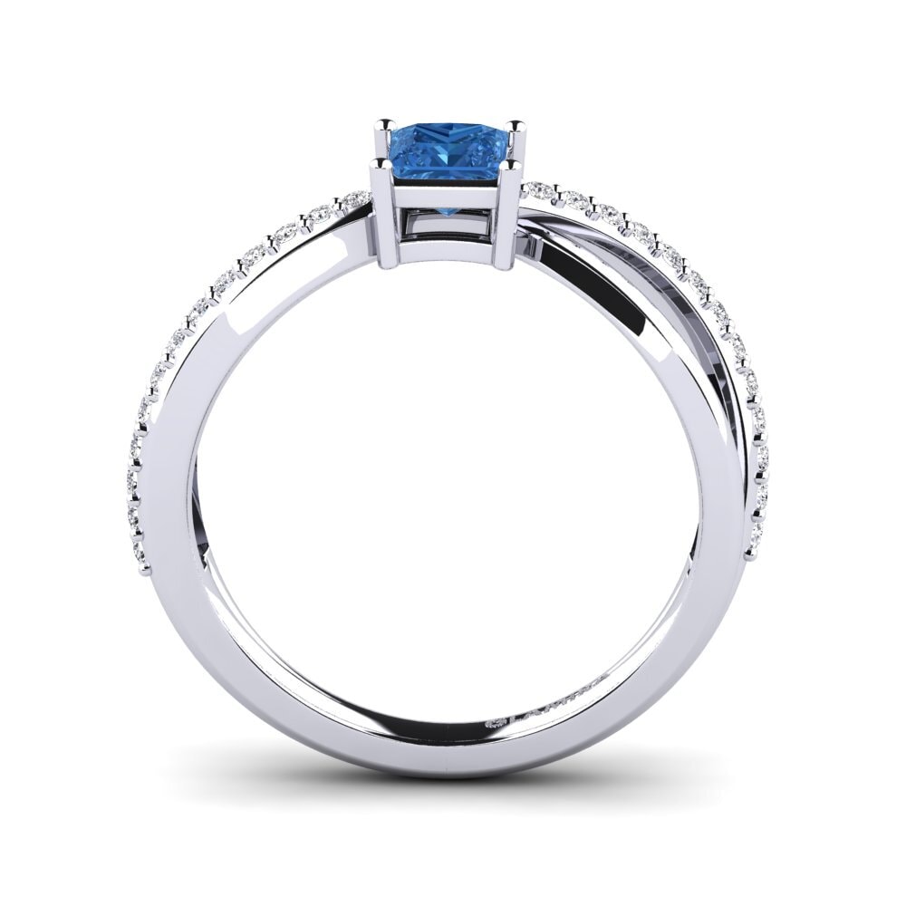 Dark Blue Zirconia Engagement Ring Tyrogue