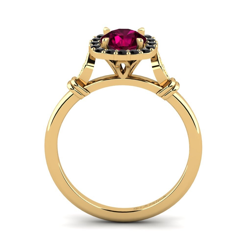 14ct Yellow Gold Rhodolite Garnet Engagement Ring Magdalen