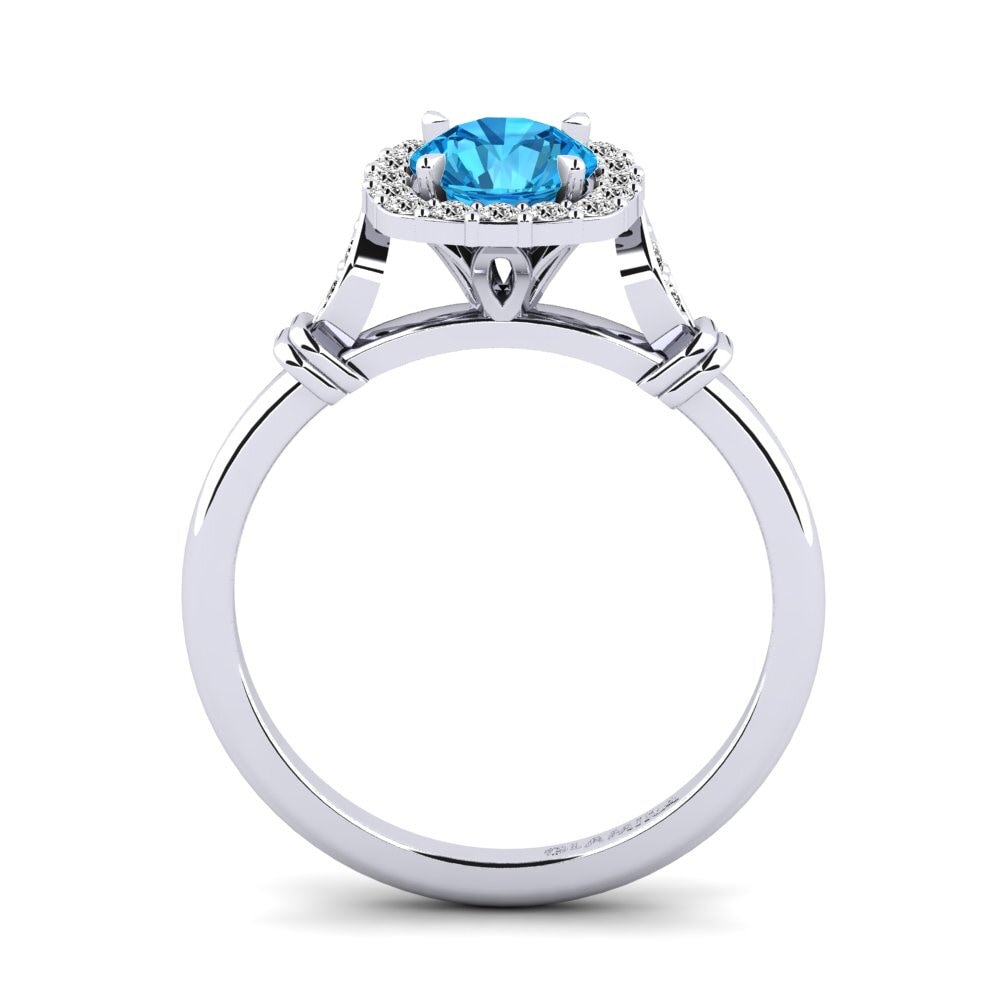 Topacio azul Anillo de compromiso Magdalen