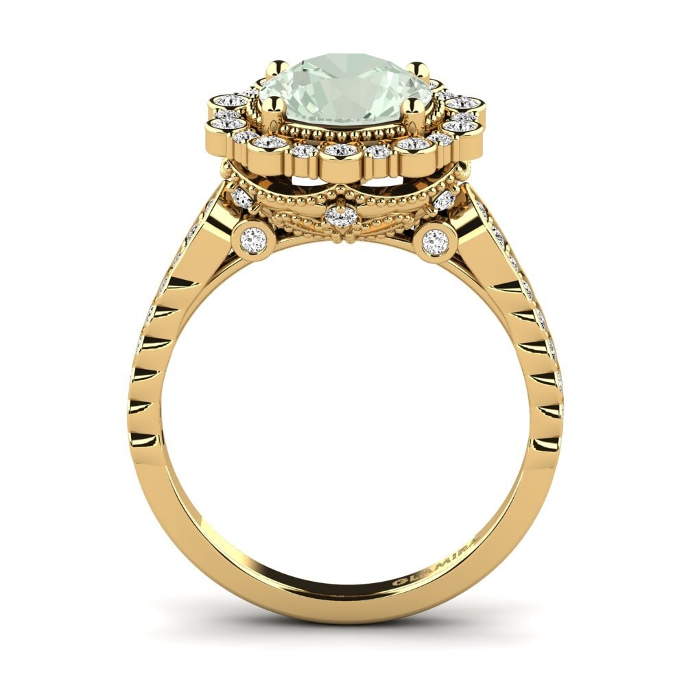 Amatista verde Anillo de compromiso Marine