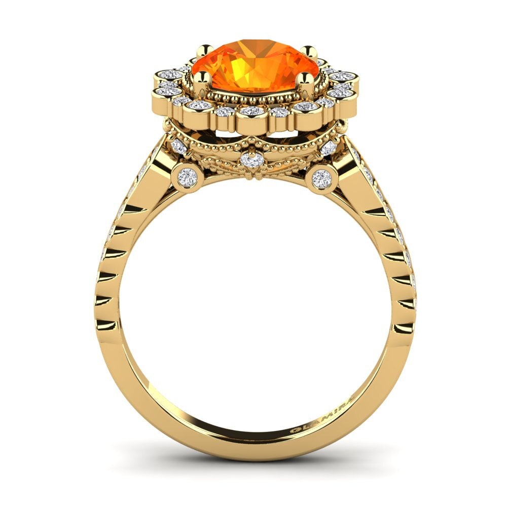 Orange Sapphire Engagement Ring Marine