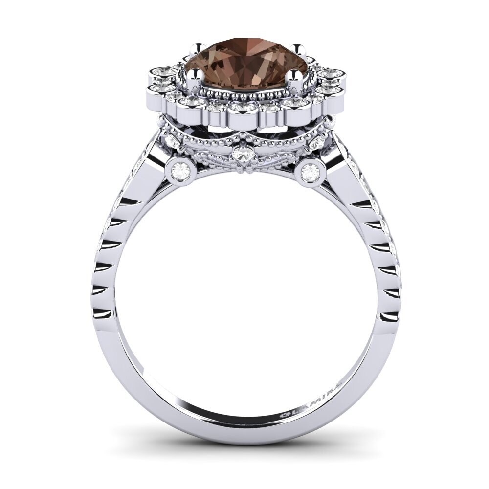 Smoky Quartz Engagement Ring Marine