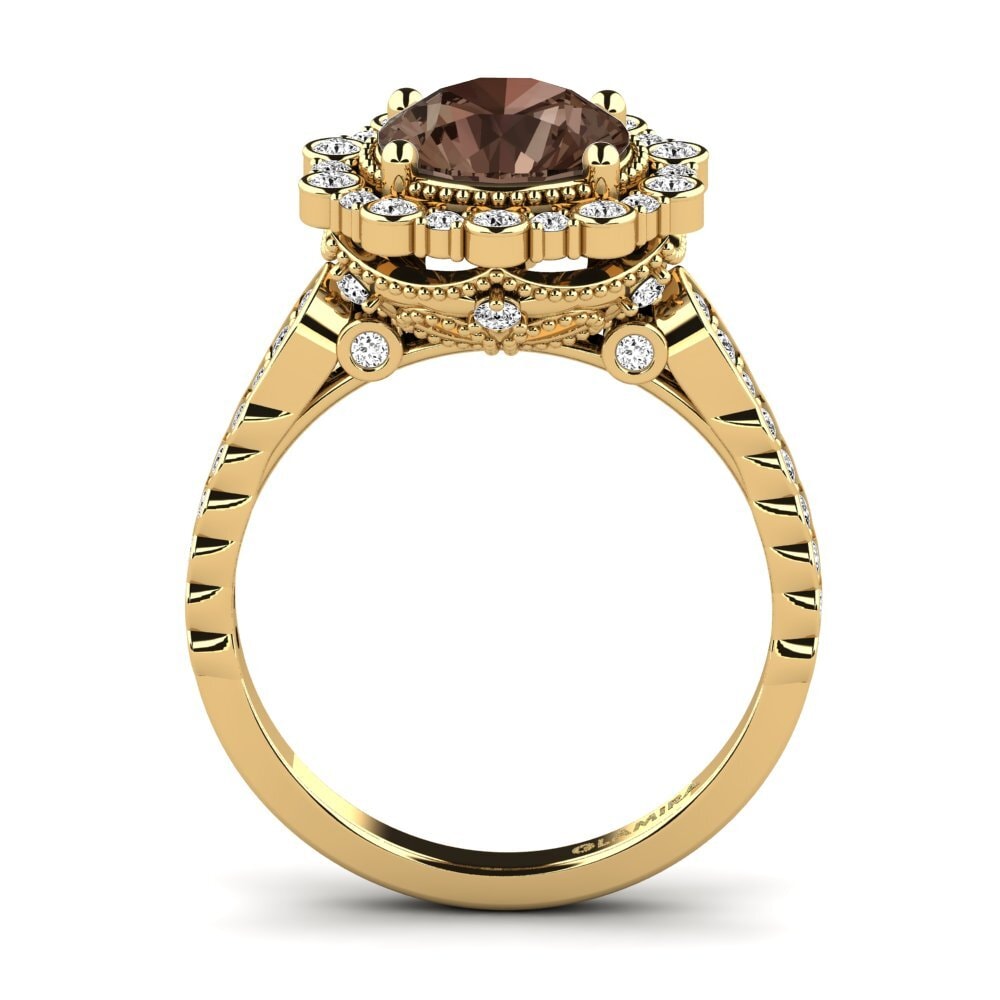 Smoky Quartz Engagement Ring Marine