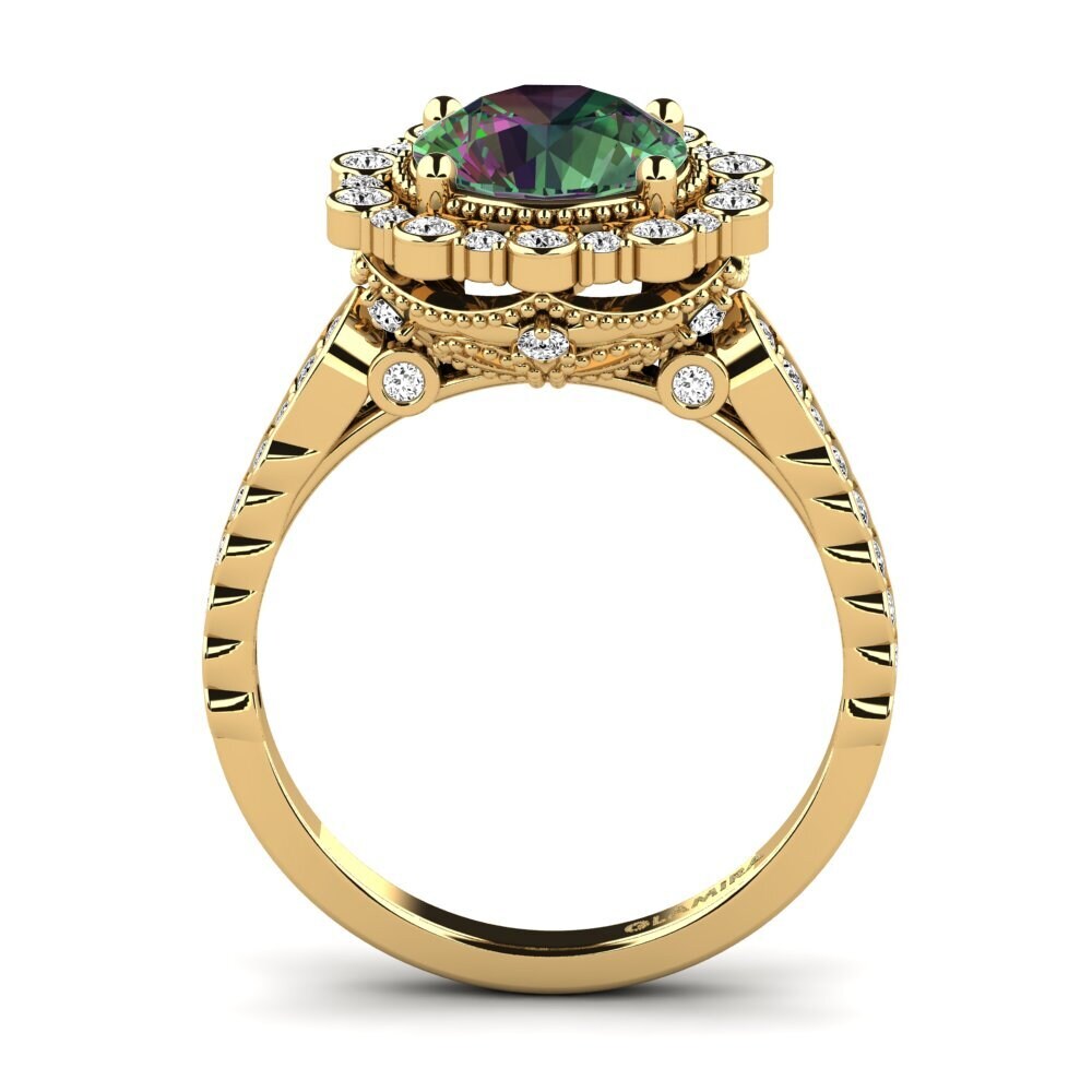 Topacio Místico Anillo de compromiso Marine