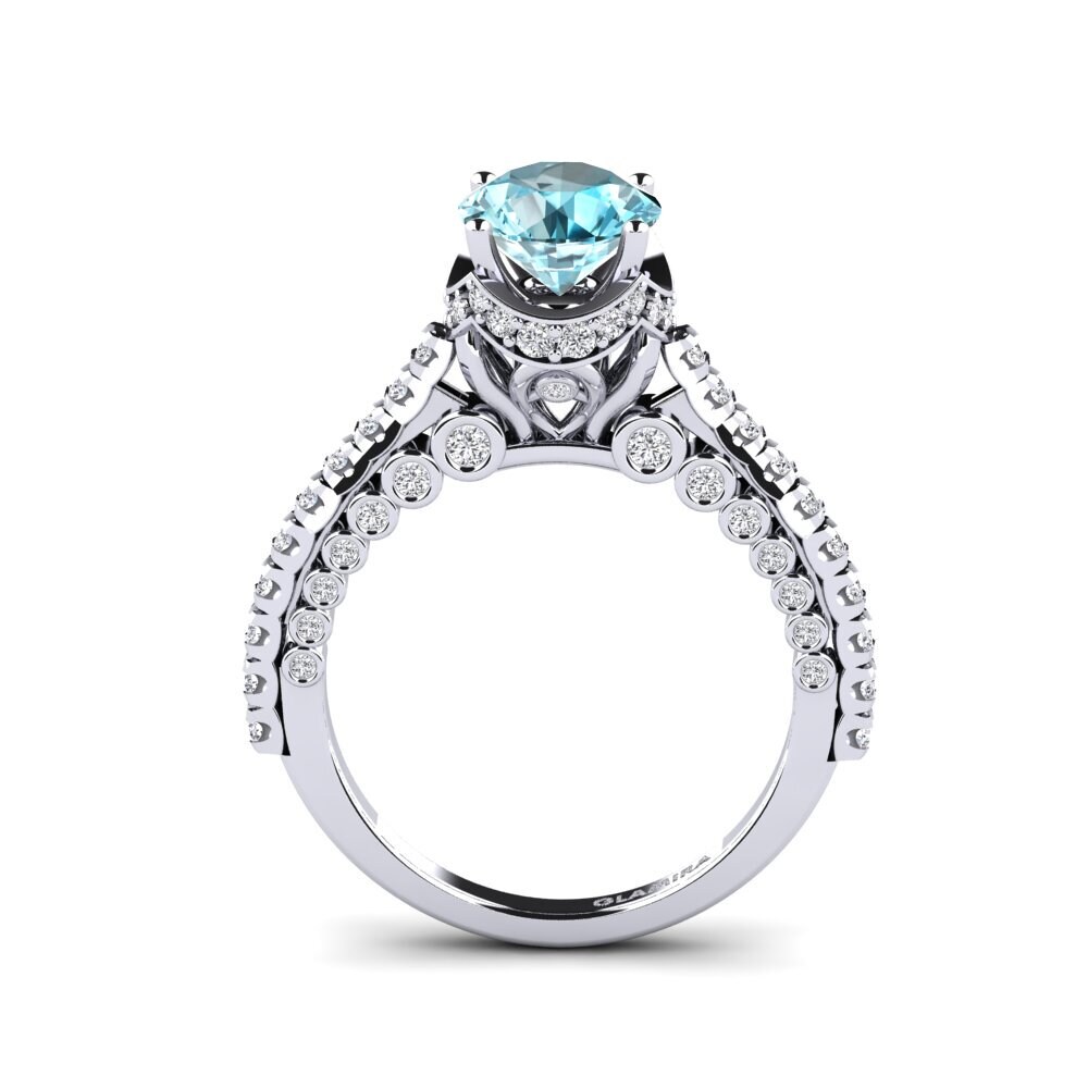 Blue Zircon Engagement Ring Michell