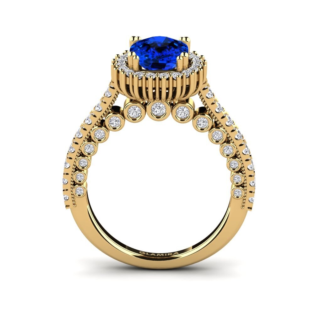 Sapphire (Lab Created) Engagement Ring Nanci