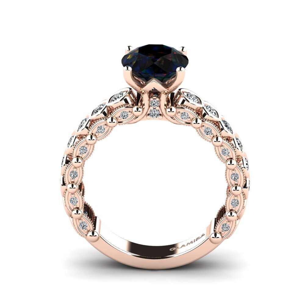 Black Opal Engagement Ring Tien