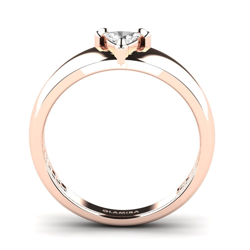 9ct Rose Gold White sapphire Men's Ring Vacanza