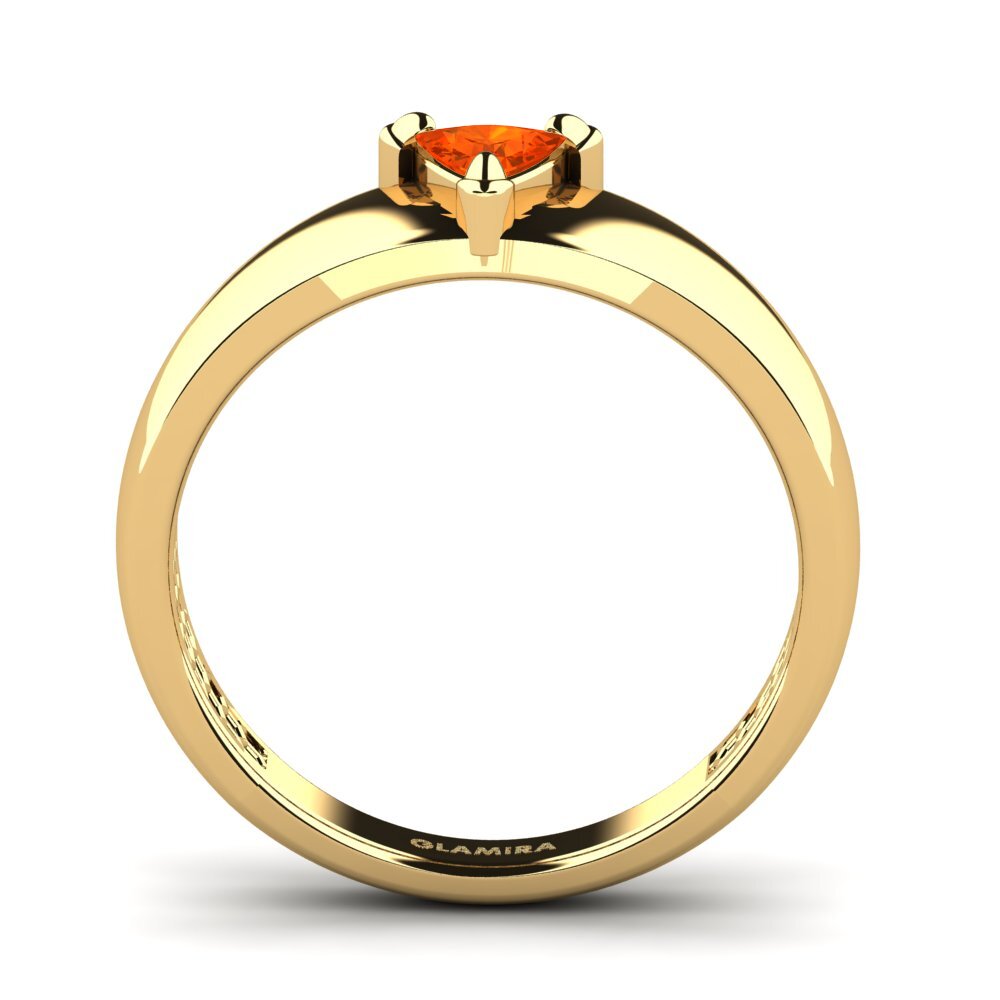 9ct Yellow Gold Fire Opal Men's Ring Vacanza