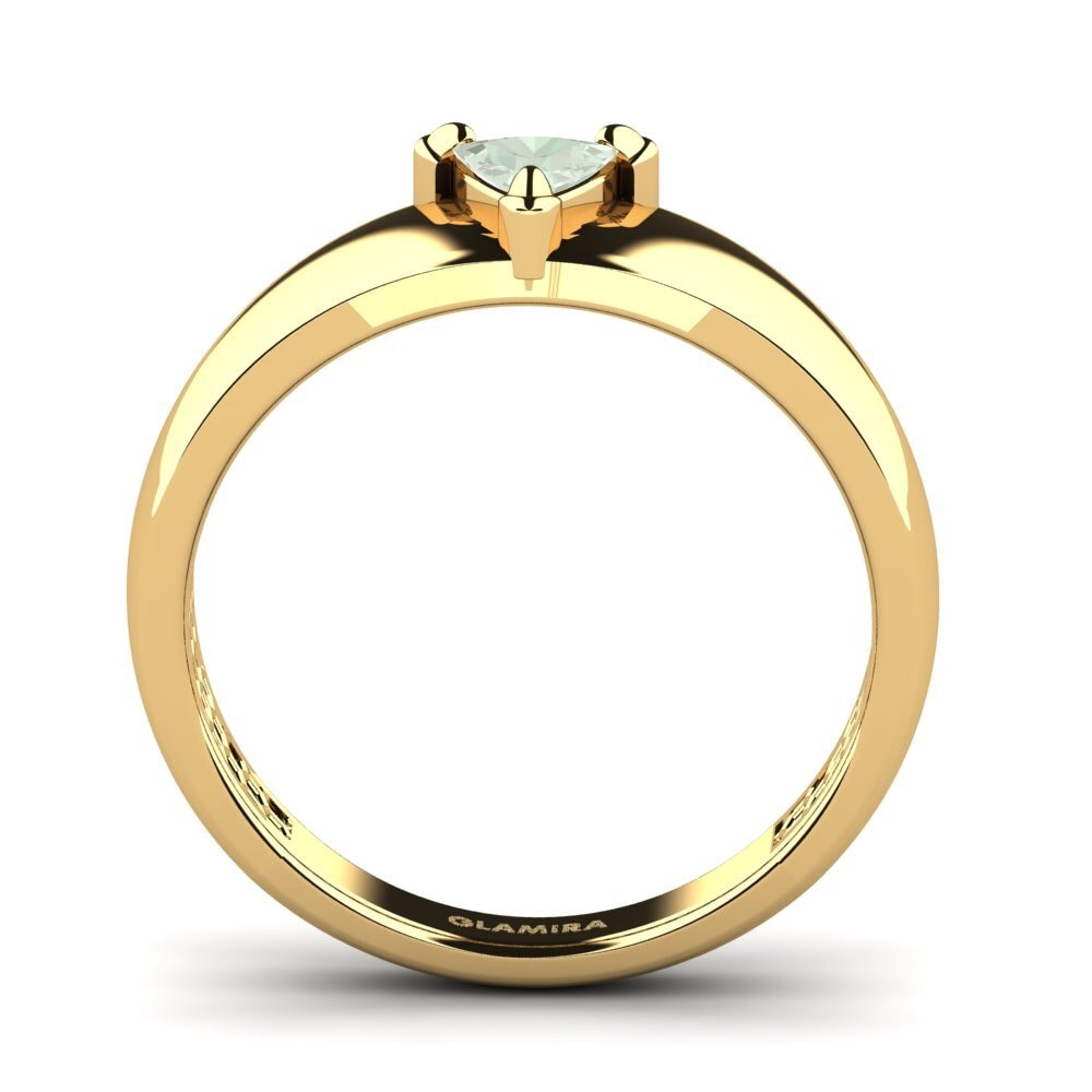 18ct Yellow Gold Green Amethyst Men's Ring Vacanza