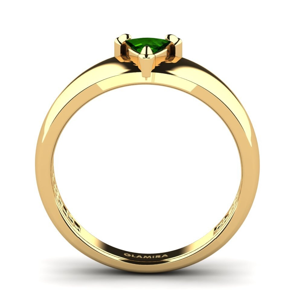 18ct Yellow Gold Green Tourmaline Men's Ring Vacanza