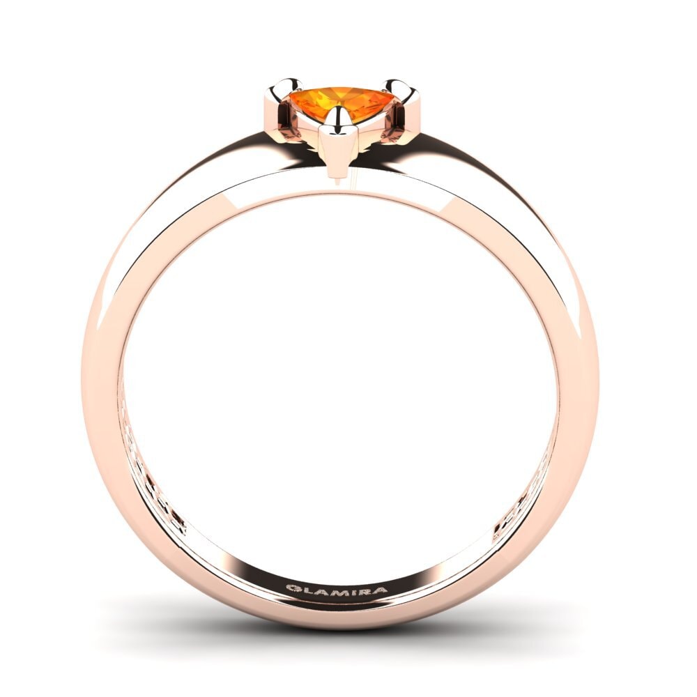9ct Rose Gold Orange Sapphire Men's Ring Vacanza