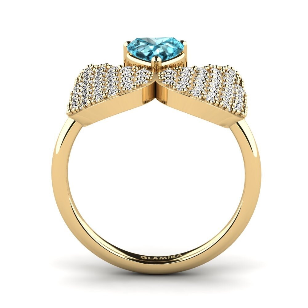 Corazón Circón Azul Anillo Vamens