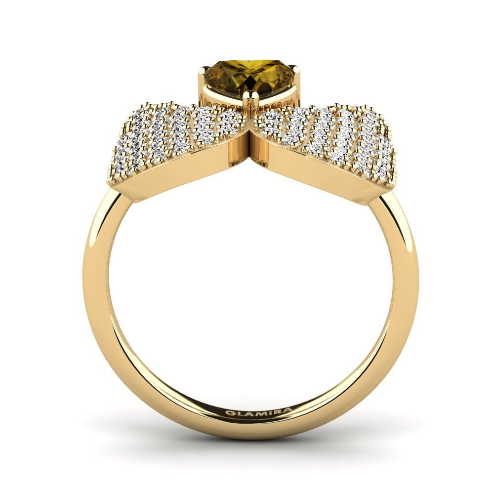 Corazón Circón Marrón Anillo Vamens