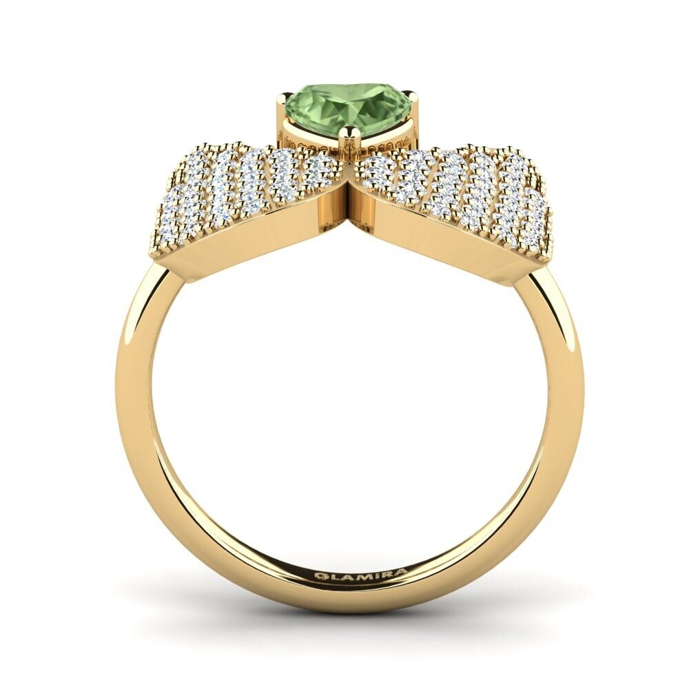 Corazón Zafiro Verde Anillo Vamens