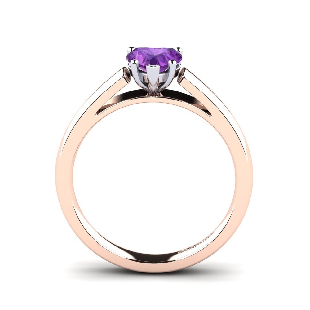 14ct Rose / White Gold Amethyst Engagement Ring Vanessa