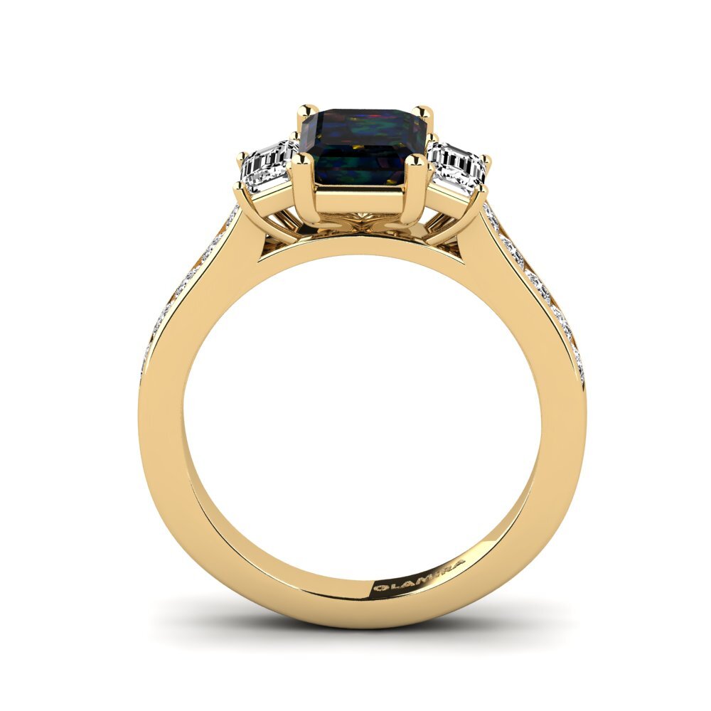 Black Opal Engagement Ring Vapha