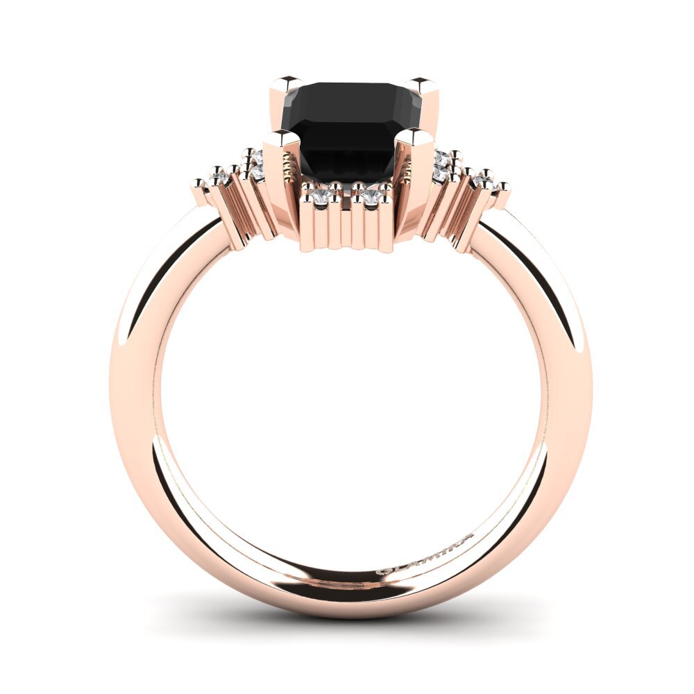Black Onyx Engagement Ring Varese