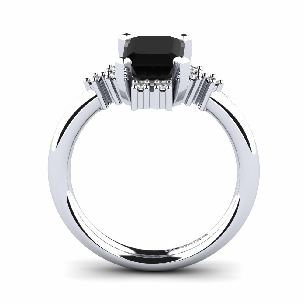 Zafiro negro Anillo de compromiso Varese