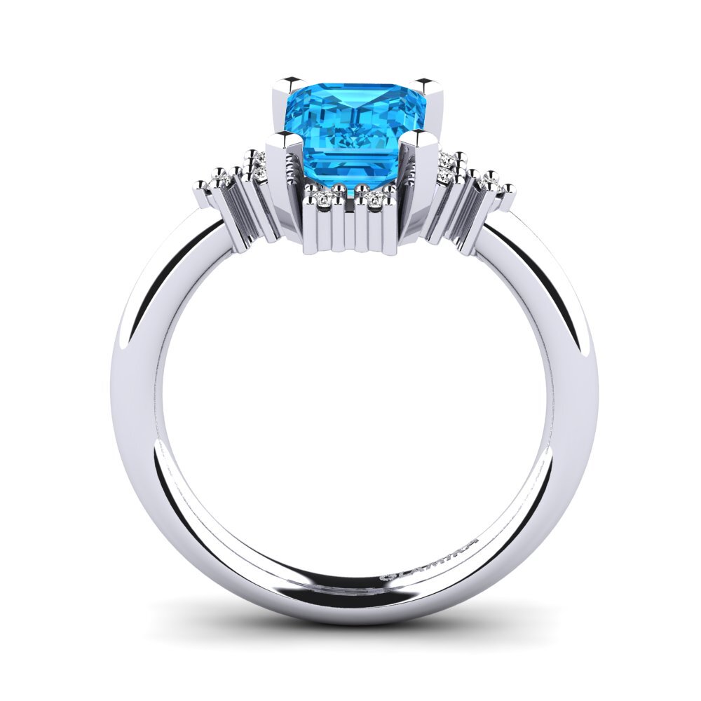 Topacio azul Anillo de compromiso Varese